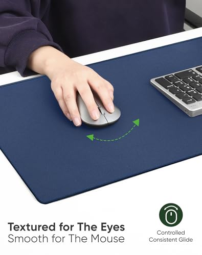 ALOANES Non-Slip Extended Mouse Pad Office&Home Desk Mat Stitched Edge | Dark Blue Waterproof Jacquard Mousepad for Keyboard, Computer Game 31.5"x11.81"x0.12" - color: Dark Blue, size: 31.5L x 11.8W inches