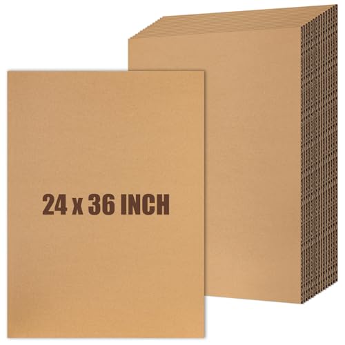 Feifeiya 30 Pack Corrugated Cardboard Sheets 24 x 36 Inch Large Flat Cardboard Sheets Packaging Inserts Flat Square Inserts for Shipping Packing Mailing Crafts - size: 24 x 36 Inch