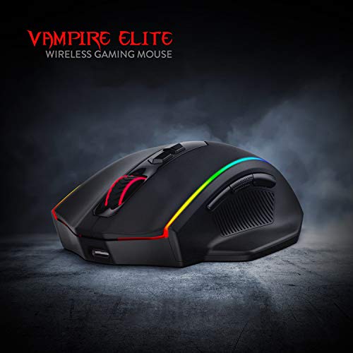 Redragon M686 Wireless RGB Optical Gaming Mouse 16000 DPI Remapping Keys | Cable-Free 0 Delay, Smooth Precise Tracking, Custom Macro Keybinds, Vibing Backlight, Ergonomic Grip Body Comfort