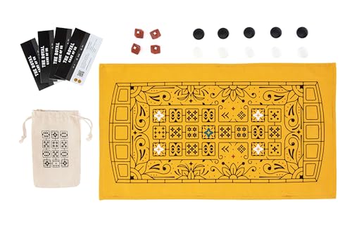 Stellar Factory Royal Game of Ur, Ancient Strategy Race Game, 2 Players | Includes rules in 4 languages: English, Spanish, French, German; 5,000-year-old game; travel drawstring bag.