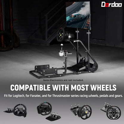 Dardoo G923 Racing Simulator Cockpit with Monitor Mount Fit for Logitech G29 G920, for Thrustmaster T80 T150, for PS4,for PC, Adjustable Driving Wheel Stand,Without Wheel, Pedal, Handbrake and Seat