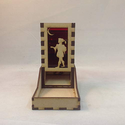 Bard Mini Dice Tower v1 Red Acrylic Window Laser Cut MDF Unique Gift