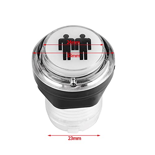 4 x LED Start Push Button Kit, Part 1 Player + 2 Player + LED Buttons DIY Push Buttons Player Single Double for Machine Games, coinn Buttons Compatible Arcades Video Games