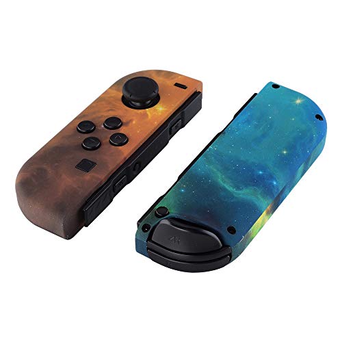 eXtremeRate DIY Replacement Shell Buttons for Nintendo Switch & Switch OLED, Gold Star Universe Soft Touch Housing with Full Set Button for Joycon Handheld Controller - Console Shell NOT Included - color: Gold Star Universe