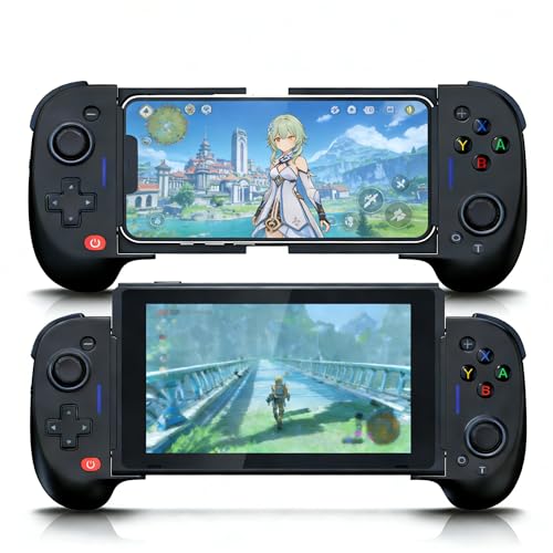 ShanWan Mobile Game Controller, Suitable for iPhone/Android/Switch/Switch OLED, Hall Effect Joystick, Turning your Phone into a Game Console to play Xbox, PlayStation, Call of Duty Roblox、Fortnite - size: Switch and iPhone/Android