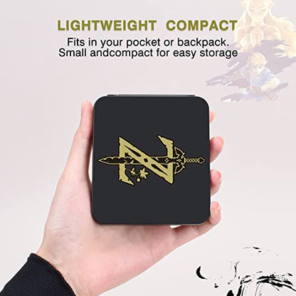 DLseego Zelda Sword Game Case for Switch Lite/Switch/Switch OLED, 12 Slots Game Cards Holder and 12 Micro SD Card Slots, Cartoon Portable Game Card Storage Cartridge Box -- Black
