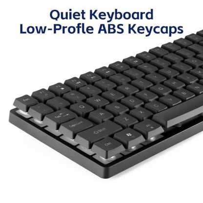 CHONCHOW Wireless Keyboard, Rechargeable Mini Quiet Keyboard, Thin Tenkeyless Design, 87 Key RGB Backlit, Small Compact Keyboard, Light Up Mechanical Feel Keyboard for Xbox PS4 PS5 PC Laptop Gamer