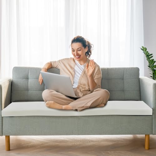 Frienda 2 Pack 2" x 18" x 18"Upholstery High Density Foam Cushion Replacement Square Cut to Size Foam Couch for Chair Couches Padding Shipping Packing DIY Cosplay Projects(White) - color: White, size: 2" X 18" X 18", style: Square