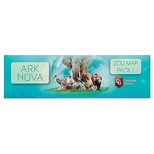 Capstone Games Ark Nova: Zoo Map Pack 1 Strategy Board Game for 1–4 Players | Competitive Euro-Style Zoo Management Expansion with Engine Building, Card Drafting, Conservation | Ages 14+, 90–150 Min - style: Zoo Map Pack 1