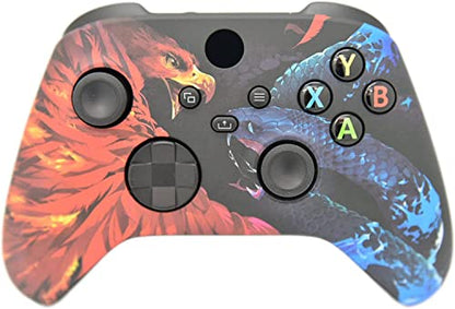 Hand Airbrushed Fade Custom Controller Compatible with Xbox Series X/S & Xbox One (Series X/S Bird V Snake) - color: Series X/S Bird V Snake