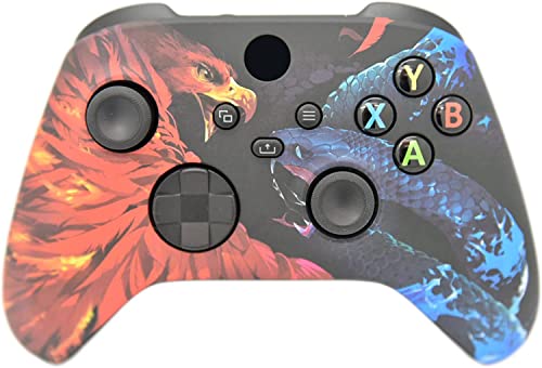 Hand Airbrushed Fade Custom Controller Compatible with Xbox Series X/S & Xbox One (Series X/S Bird V Snake) - color: Series X/S Bird V Snake