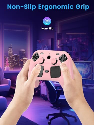 Oshmirian Case Cover for Steam Controller 2 2026,Soft Silicone Protector Cover,Skin Case for Steam Controller 2 with Button Cap, Anti-Scratch,Shockproof,Pink - color: Pink