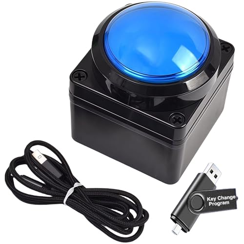 Programmable USB Macro Keyboard, Major Policy Decision Button, One Handed Programmable Setting & Game Switch Control Keyboard, U Flash Disk with Customized Program, Default Enter Function, Blue - color: Programmable / Blue / Default Enter