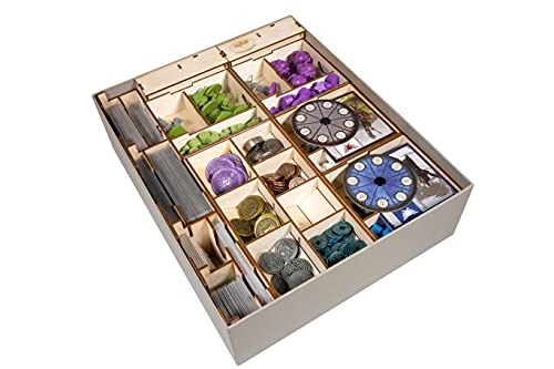 The Broken Token Game Organizer Compatible with Scythe - Wooden Game Organizing Box with Multiple Trays - size: Scythe Base