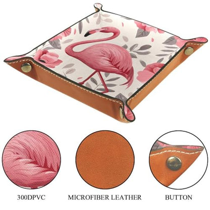 Flamingo Flowers Dice Tray Dice Rolling Tray Folding Dice Holder for Dice Games, Like RPG, DND and Other Table Games - color: Multi 4