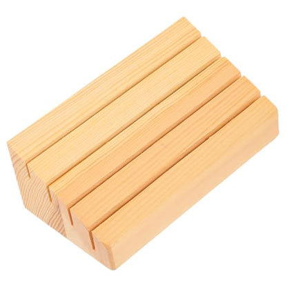 SUPVOX 2Pcs Wooden Card Stand Game Card Storage Holder for Easy Display Smooth Finish for Games Creative Decor for Chess Rooms Hotels and Gambling Houses