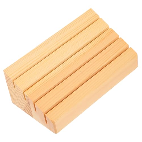 SUPVOX 2Pcs Wooden Card Stand Game Card Storage Holder for Easy Display Smooth Finish for Games Creative Decor for Chess Rooms Hotels and Gambling Houses