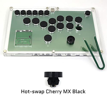 TruBoost FightBox B1-PC-W Ultra-Thin All Buttons Leverless-Style Arcade Joystick Fight Stick Game Controller For PC USB Hot-Swap Cherry MX