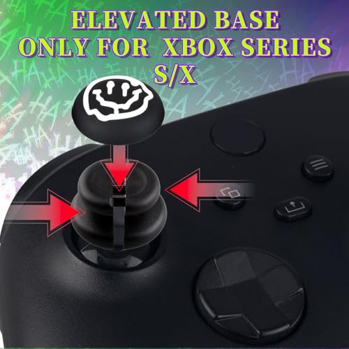 White HAHA Silicone Controller Skin Kit only for Xbox Series S/X | Anti-Slip Controller Case with 2 Thumb Grip Cover & 2 Elevated Base - color: Black&White