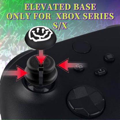 White HAHA Silicone Controller Skin Kit only for Xbox Series S/X | Anti-Slip Controller Case with 2 Thumb Grip Cover & 2 Elevated Base - color: Black&White