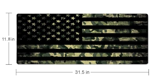 Large Mouse Pad, Desk Mat, Gaming Mouse Pad, XL Mouse Pad for Desk, Desk Pad for Keyboard Mice, Desk Matt for Desktop, Extended Long Mousepad Thin, 31.5 x 11.8 Inch American Flag with Camouflage - color: American Flag With Camouflage