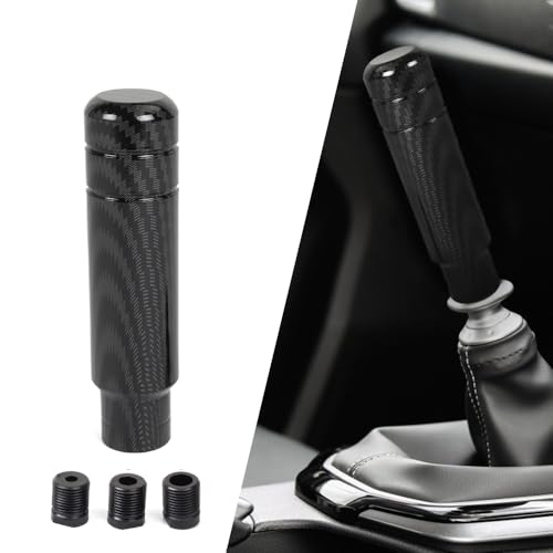 BARTOO Aluminum Alloy Heavy Weighted Shifter Knob, 5" Auto Gear Shift Knob, Car Gear Lever Stick Shifter Handle,with 3 Threaded Adapters M8 M10 M12,Fit Most Automatic Manual Vehicle(Carbon Fiber) - color: Carbon Fiber