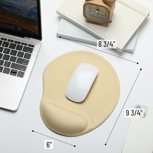 Mr. Pen- Ergonomic Mouse Pad with Wrist Rest | Yellow Breathable Fabric with Memory Foam Cushion, Non-Slip Rubber Base, Gel Mouse Pad with Wrist Support - color: Yellow