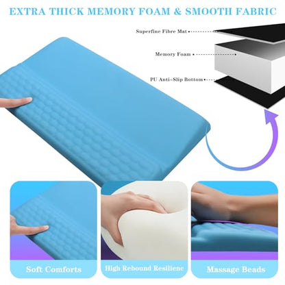 Computer Keyboard Stand with Wrist Rest, Ergonomic Tilted Keyboard Holder - Keyboard Riser with Wrist Pad - Keyboard Tray Support for Office Home - Blue - color: Keyboard Stand - Blue