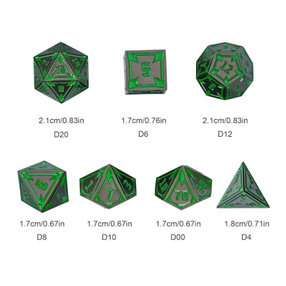 UDIXI Metal DND Dice Set, Metal Polyhedral Dice D&D for Board Games (Black) | 7-Pieces, Lozenge Pattern, Zinc Alloy Material, Gorgeous Gift Case, DM Gift, for Dungeons and Dragons Role Playing Games - color: Black