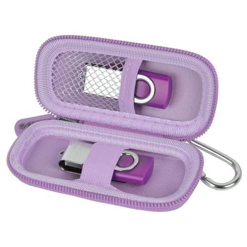 USB Flash Drive Case, SD Card/Thumb Drive/Memory Cards Holder, Bag Only | SDXC/SDHC Storage, Electronic Accessories Organizer for SanDisk / for Samsung, for Students/IT/Office/School/Travel, L-Purple - color: Light Purple