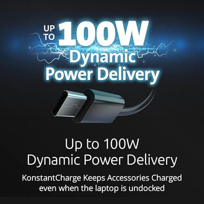 Kensington SD3210U3 USB-C® 10Gbps Triple Video Driverless Dock 100W PD - DP/HDMI - Windows, Supporting Thunderbolt™ 5, Thunderbolt™ 4, USB4®, and USB-C® Alt Mode laptops with up to three 4K (K32802NA)