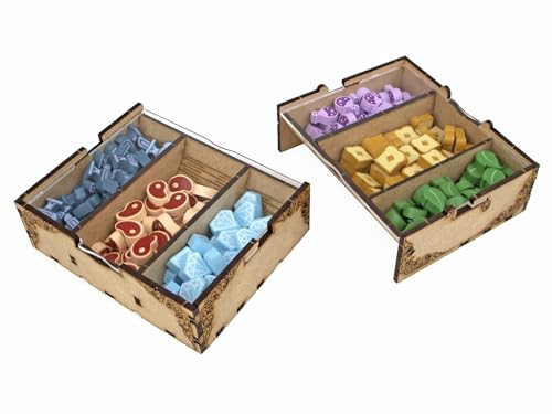 Organizer for Flamecraft with 7 Dragons Tray - Upgrade Board Game with Storage Box Organizer for Cards, Tokens and Dice - Accessories Upgrade for Components of Flamecraft
