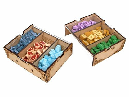 Organizer for Flamecraft with 7 Dragons Tray - Upgrade Board Game with Storage Box Organizer for Cards, Tokens and Dice - Accessories Upgrade for Components of Flamecraft
