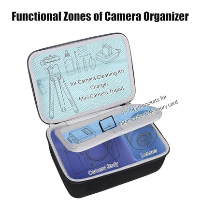 Case for Nikon D7500/ D3100/ D3200/ D3400/ D3500 Digital Camera,Lens, Memory Card,Card-reader,Charger,Battery,Mini camera tripod, Compact Camera Travel Carrying Organizer (Case Only)