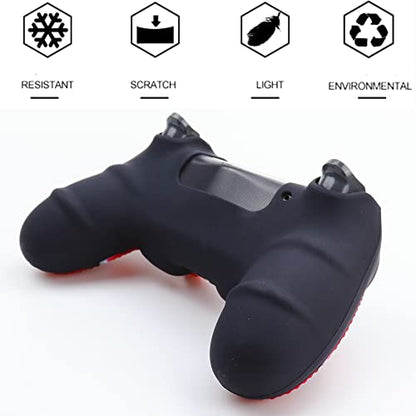 Silicone Skin for Ps4 Controller, 1pc Anti-Slip Shell Cover Case with 10 Joystick Grips for Playsation 4/ Slim/Pro Dualshock 4 Controller Wireless Gamepad(PS4 Controller #7) - color: PS4 controller #7