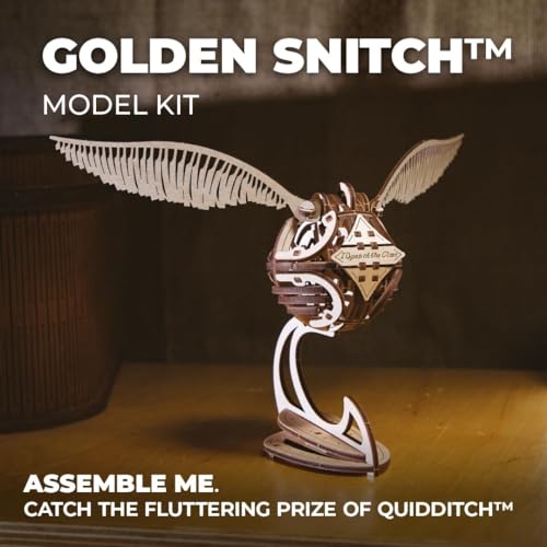 UGEARS Harry Potter Golden Snitch - 3D Wooden Puzzles for Adults, Model Kits for Adults - DIY Model Kit Mechanical Build, Brain Teaser, Hobby Kit, Gifts for Engineers Golden Snitch Collectible - style: Golden Snitch