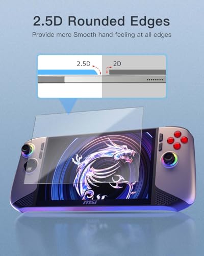 Screen Protector for MSI Claw 8 AI+ A2VM Handheld Game Console, 9H Hardness Tempered Glass for MSI Claw 8 AI+ A2VM,Anti-Scratch, Bubble Free, HD Clarity