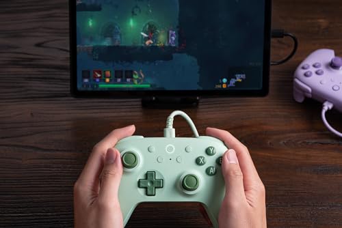 8BitDo Ultimate 2C Wired Controller for Windows PC and Android, with 1000Hz Polling Rate, Hall Effect Joysticks and Hall Triggers, and Remappable L4/R4 Bumpers (Green) - color: Green