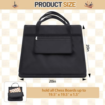 Inch Chess Bag Standard Chess Board Carrying Bag with a Single Zippered Pocket for Storing Your Equipment an Ideal Gift(20" x 20") - size: 20 x 20 inches