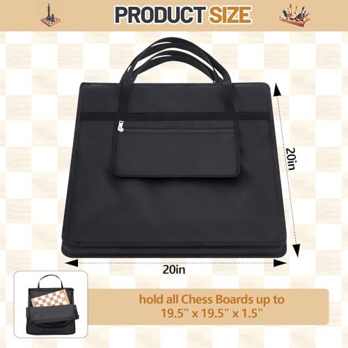 Inch Chess Bag Standard Chess Board Carrying Bag with a Single Zippered Pocket for Storing Your Equipment an Ideal Gift(20" x 20") - size: 20 x 20 inches