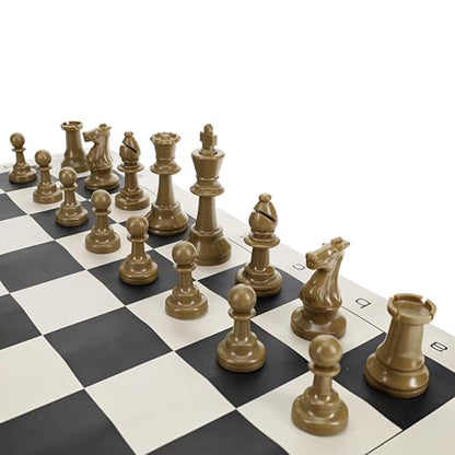 WE Games Color Bright Plastic Staunton Tournament Chess Pieces with 3.75 in. King - Half Chess Set of Chess Pieces Only, Gold - color: Gold