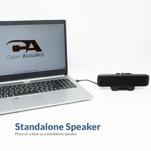 Cyber Acoustics USB & Bluetooth Speaker Bar (CA-2890BT) – USB Powered Speaker with Speakerphone for PC and Bluetooth to Simultaneously Connect to Smartphones, Clamps to Monitor, Convenient Controls - style: USB & BT