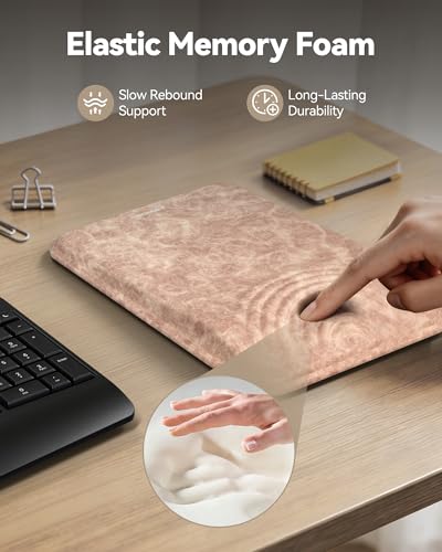 Ergonomic Mouse Pad with Wrist Rest, Mousepad with Wrist Support with Built-in Memory Foam and Ergonomic Slope Design Relieves Carpal Tunnel Syndrome Pain，Desk Computer Office Gaming Mouse Pads - color: Yellow