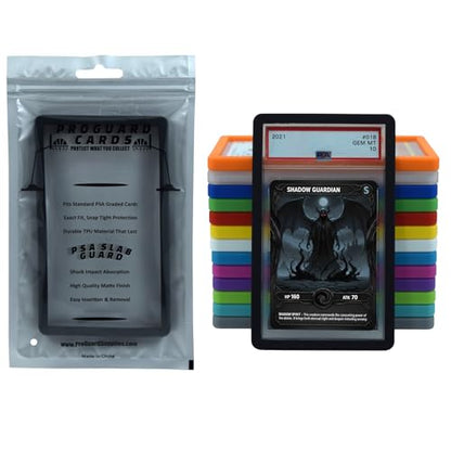 PSA Slab Guard Bumper for Standard PSA Graded Cards | Strong TPU, Exact Fit, Snap Tight Protection | Shock Absorption | Matte Finish PSA Slab Guard Protector (Black) - color: Black