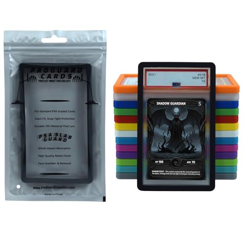 PSA Slab Guard Bumper for Standard PSA Graded Cards | Strong TPU, Exact Fit, Snap Tight Protection | Shock Absorption | Matte Finish PSA Slab Guard Protector (Black) - color: Black