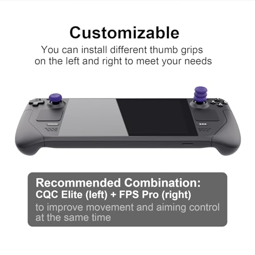 Skull & Co. Skin, CQC and FPS Thumb Grips Joystick Cap Analog Stick Cover for Steam Deck/OLED and ROG Ally, Ally X- Black, Set of 6 - color: Black, size: Concave-6pcs