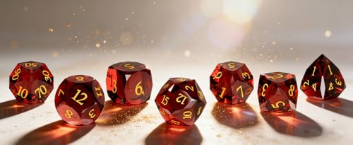 Crystal Amethyst Polyhedral Dice Set for DND (7-Piece) - Hand-Polished Gemstone Gaming Dice for Dungeons and Dragons & Tabletop RPGs, with Gift Case - color: Sj-007
