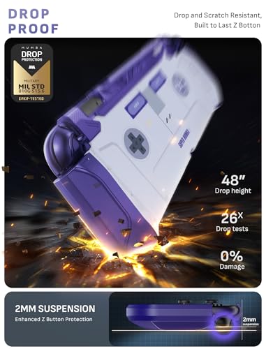 Mumba Blade Series Case for Nintendo Switch 2 [Dock Friendly] [Military-Grade Protection] Switch 2 Grip Protective Cover Shell, Quick-Release Joy-Con, Accessories for Switch 2 Controllers (Retro) - color: Retro