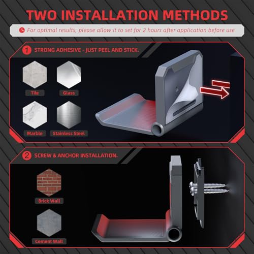 playvital FOLD Controller Holder Wall for ps5 ps4 Xbox Switch 2 Pro Headset, 2 Pack Universal Organizer Gaming Controller Stand Headphone Mount - Foldable Anti-Slip Adhesive Removable, New Hope Gray - color: New Hope Gray 2 Sets