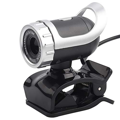 Webcam with Built in Microphone, 0 Pixels HD Rotatable Camera for PC Laptop, 360 Degree Rotation with Adjustable Stand, Silver - color: Silver